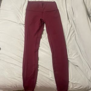 Maroon lululemon size 8 barely worn leggings